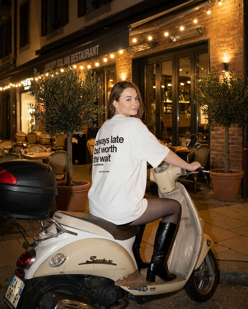 Always Late But Worth the Wait WHITE T-shirt - Unisex Organic Cotton