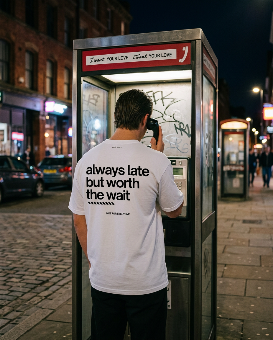 Always Late But Worth the Wait WHITE T-shirt - Unisex Organic Cotton