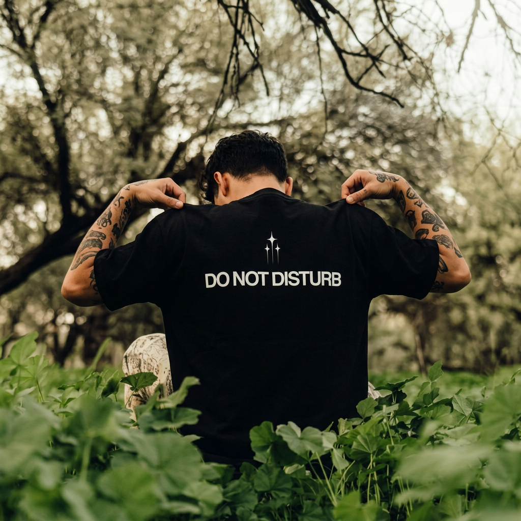 Do Not Disturb - Unisex organic OVERSIZED high neck t-shirt