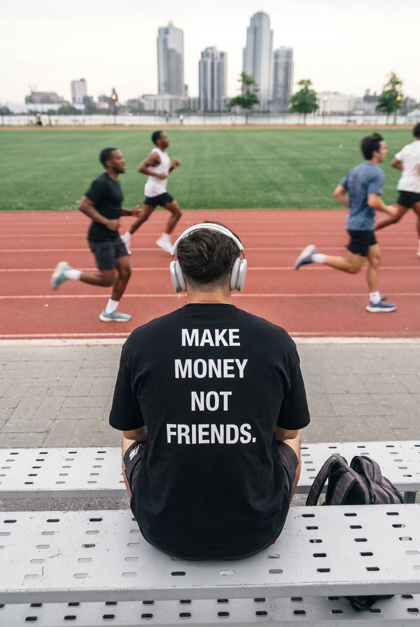 Make Money Not Friends - Unisex organic OVERSIZE high neck t-shirt